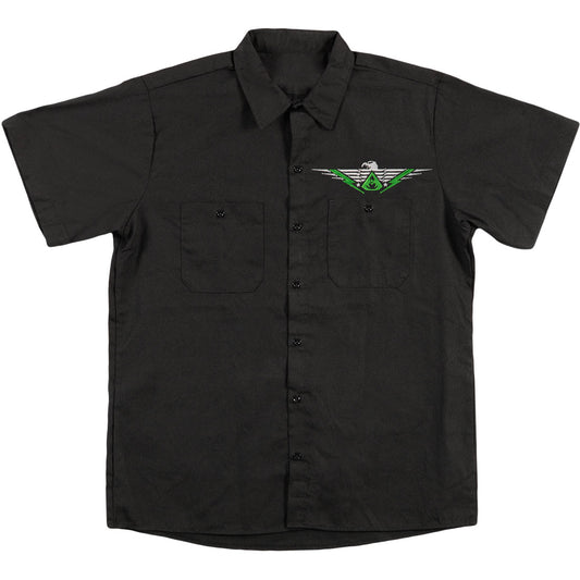 Overkill Embroidered White Devil Work Shirt Front