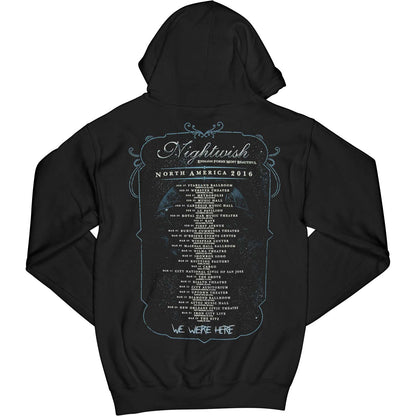 Nightwish Owl 2016 Tour Zippered Hooded Sweatshirt Back