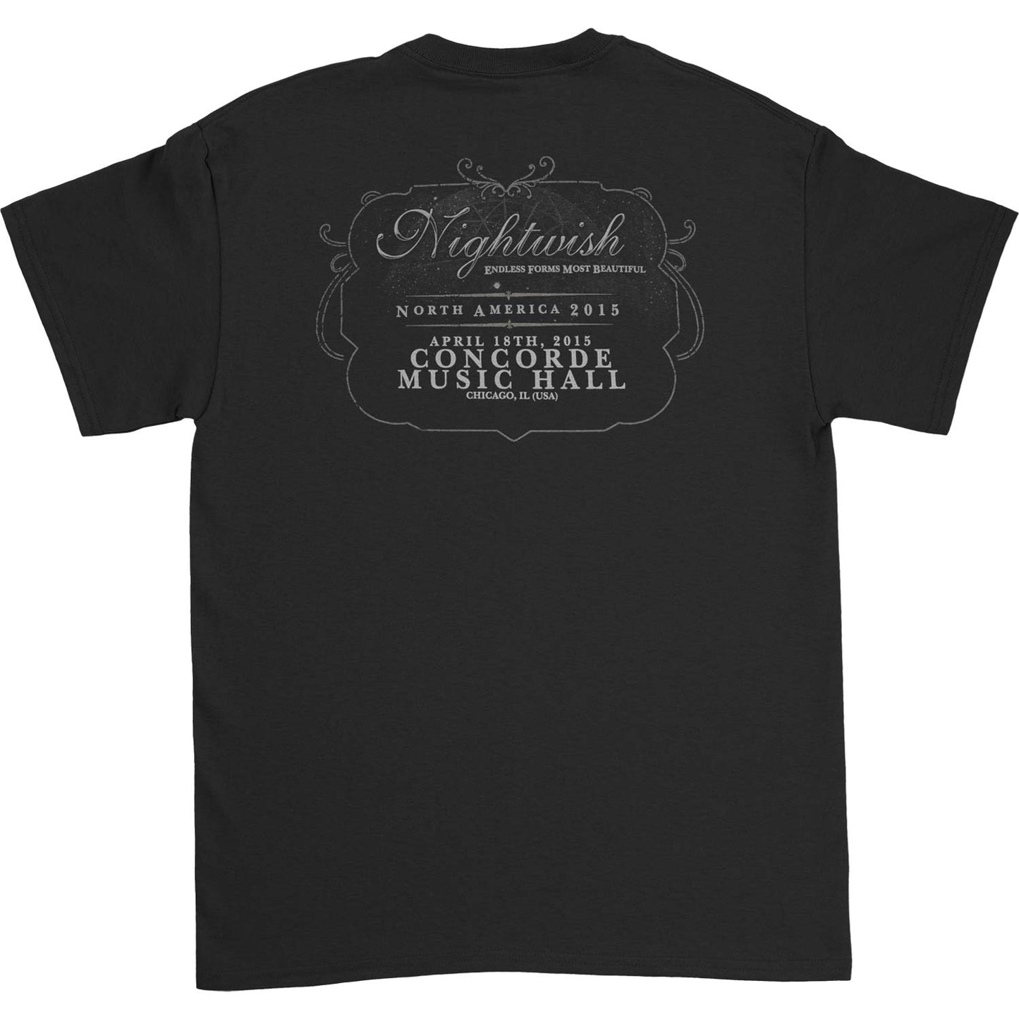 Nightwish April 18th Concorde Music Hall T-shirt Back