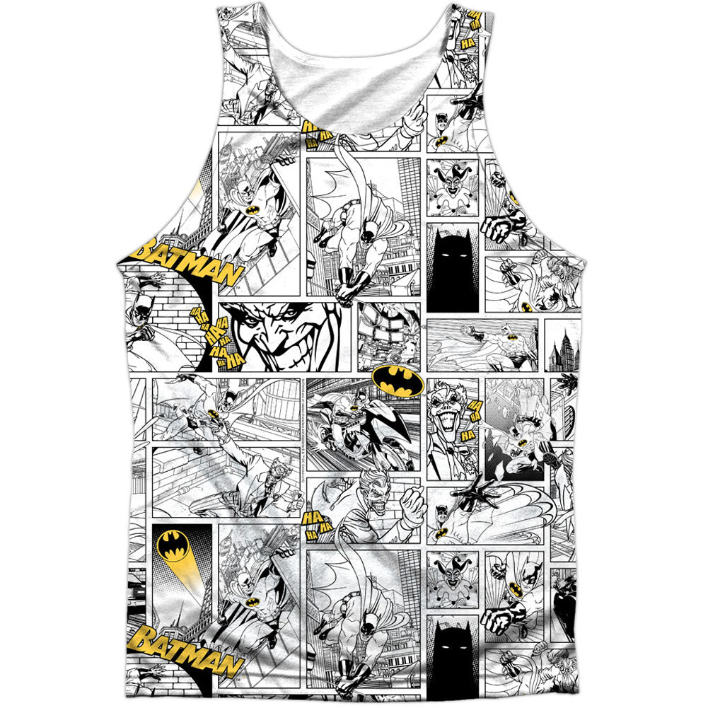 Batman Comic All Over 100% Poly Mens Tank
