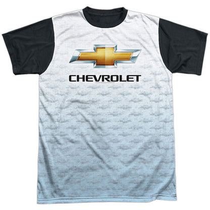 Chevy Logo Repeat Black Back 100% Poly Sublimation T-shirt