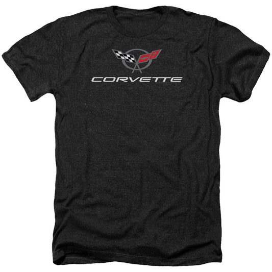 Chevy Corvette Modern Emblem Adult Heather 40% Poly T-shirt