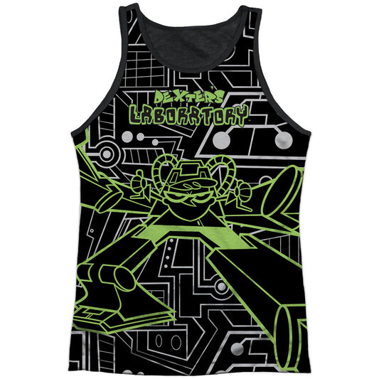 Dexter's Laboratory Robot Black Back Mens Tank