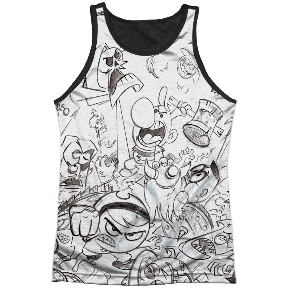 Grim Adventures Of Billy & Mandy Brawl Black Back Mens Tank