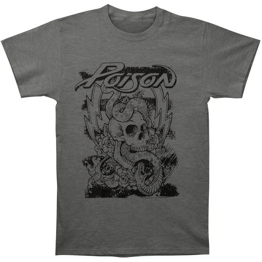 Poison Skull Snake Lightning Slim Fit T-shirt Front