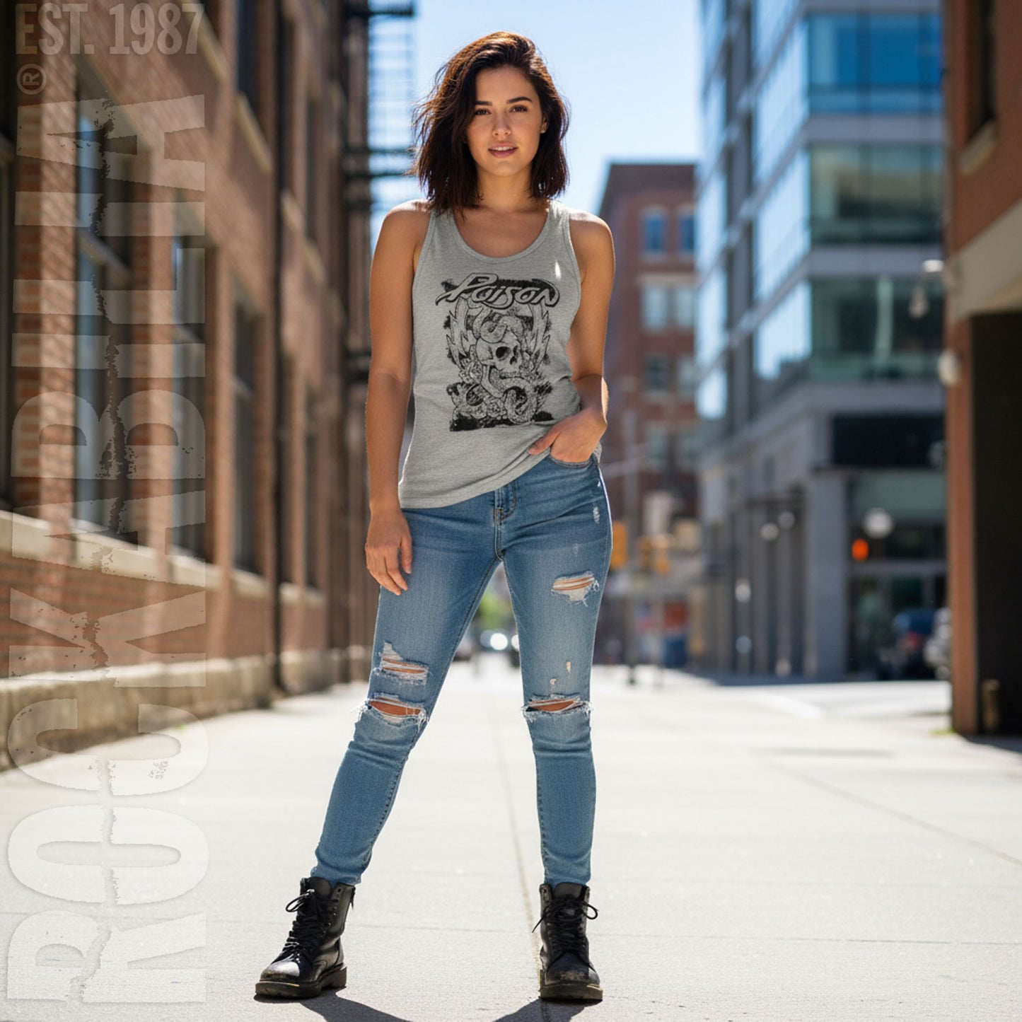 Skull Snake Lightning Womens Tank