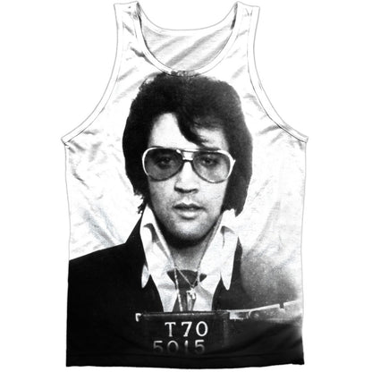 Elvis Presley Mugshot 100% Poly Front/Back Print Mens Tank