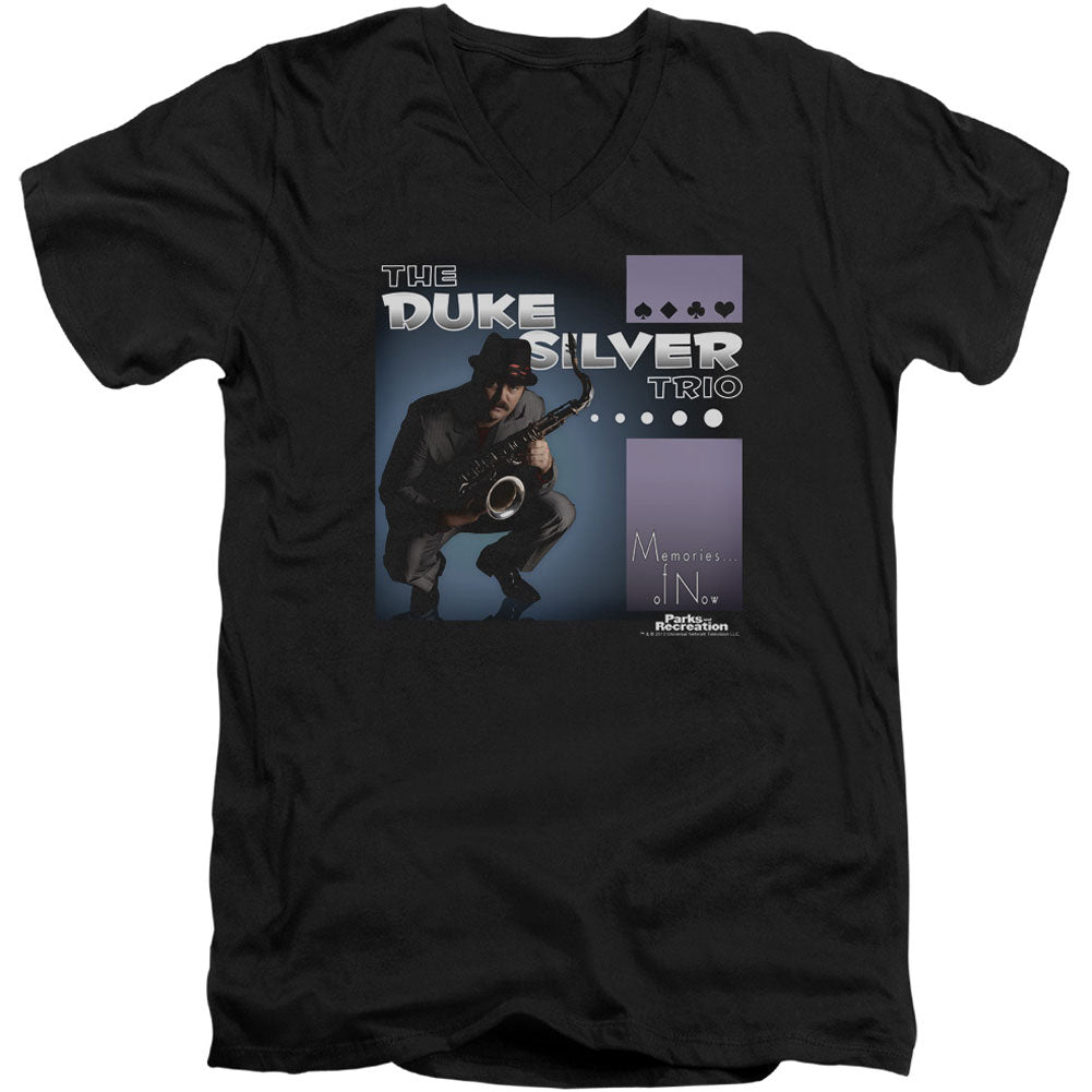 Parks And Recreation Album Cover Adult V-Neck Slim Fit T-shirt Front