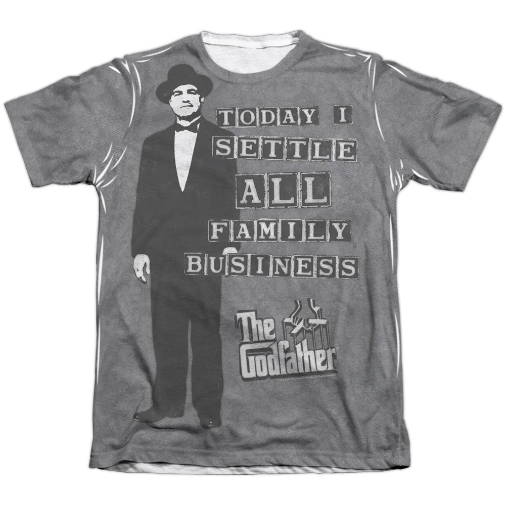 Godfather Family Business 65% Poly Front/Back Print Sublimation T-shirt Front