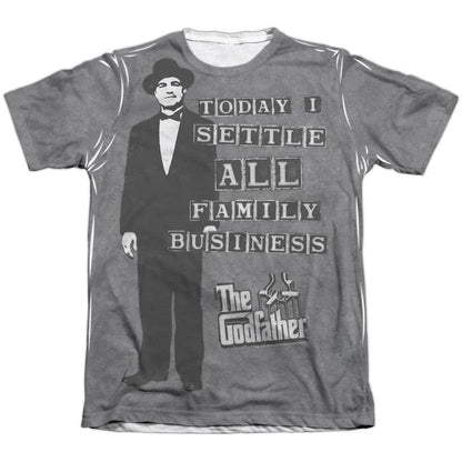 Godfather Family Business 65% Poly Front/Back Print Sublimation T-shirt Front