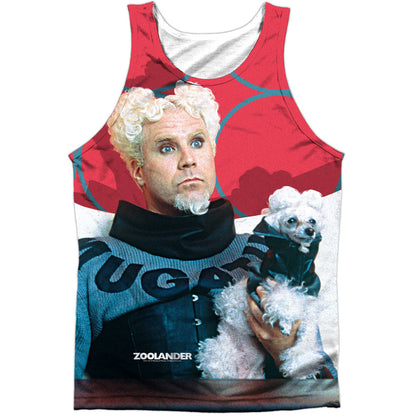 Zoolander Mugatu 100% Poly Front/Back Print Mens Tank Front