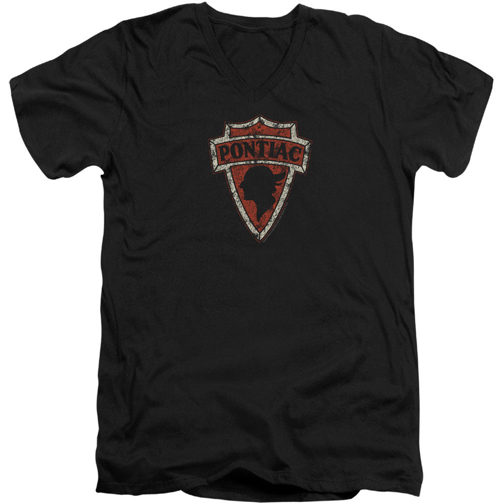 Early Pontiac Arrowhead Adult V-Neck Slim Fit T-shirt Front