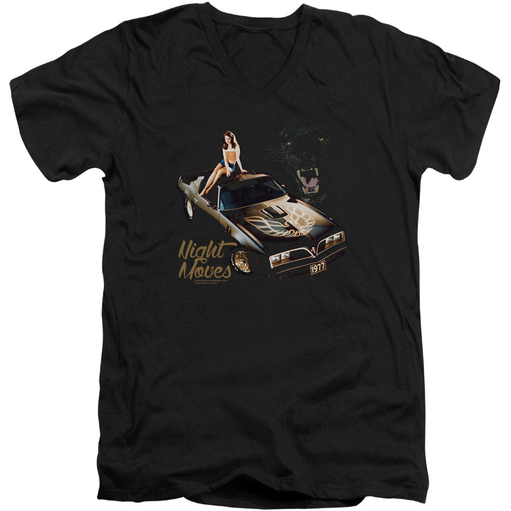 Chevy Night Moves Adult V-Neck Slim Fit T-shirt Front