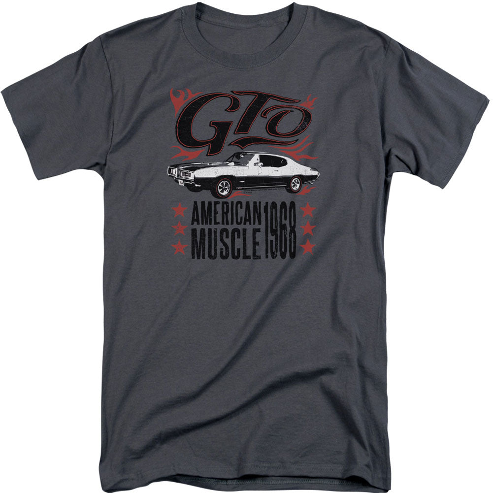 Pontiac Gto Flames Adult Tall T-shirt Tall Front