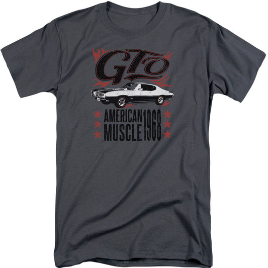 Pontiac Gto Flames Adult Tall T-shirt Tall Front