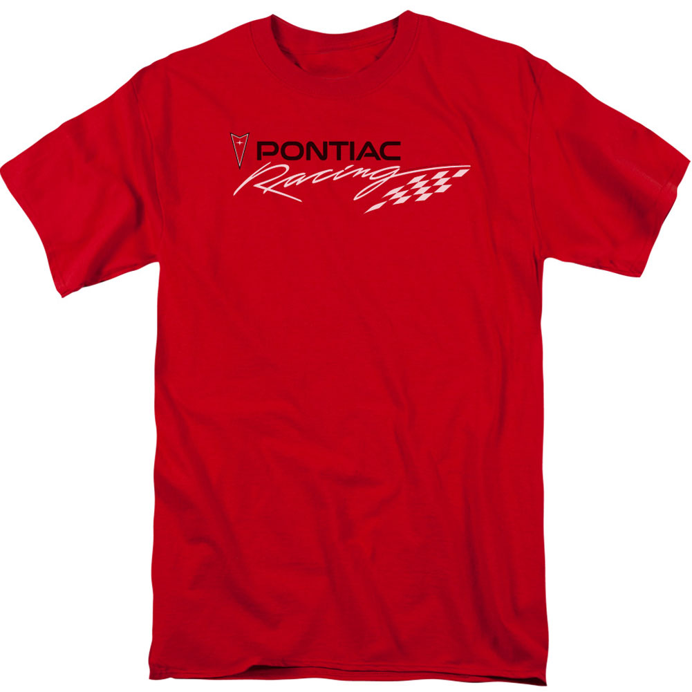 Red Pontiac Racing Adult T-shirt Front