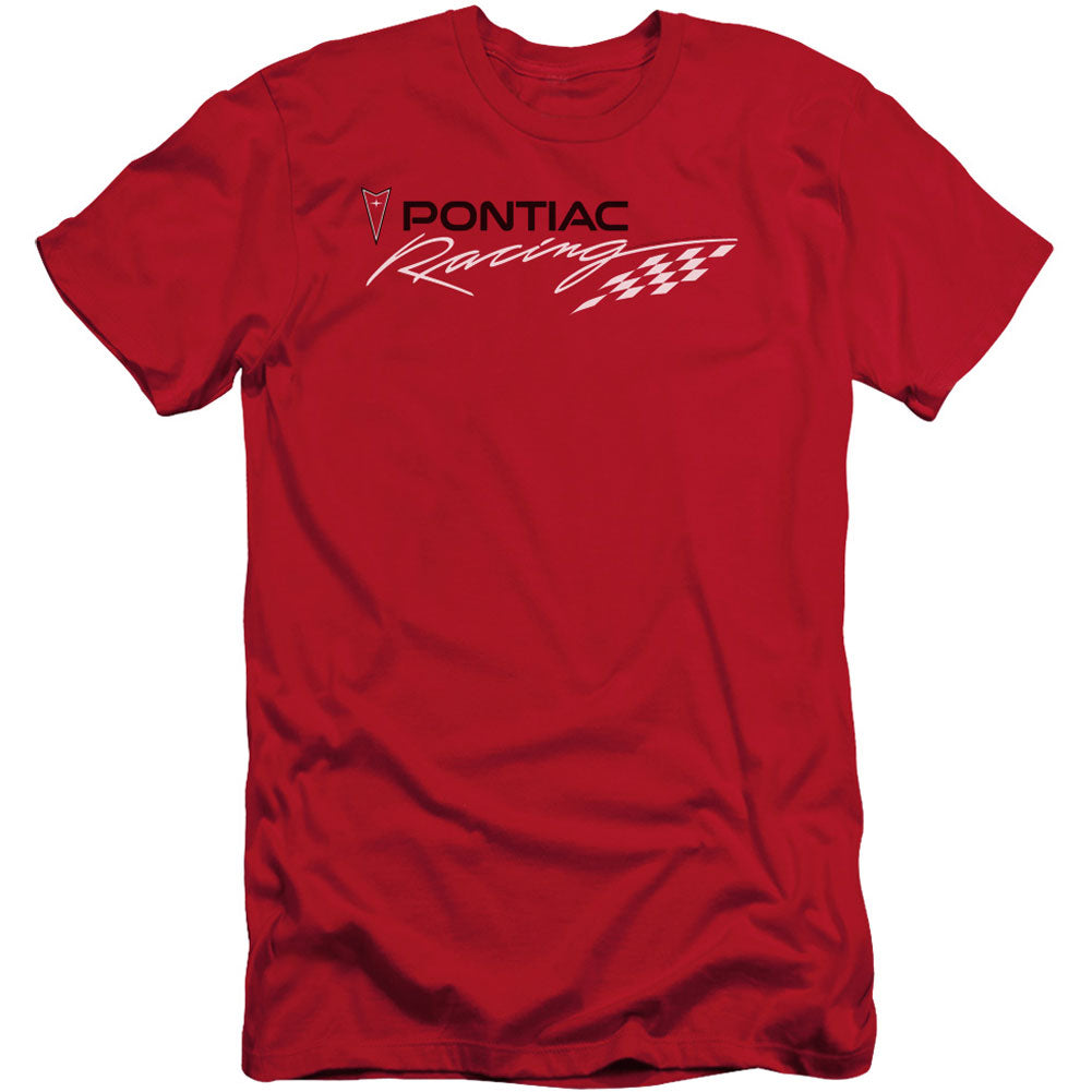Red Pontiac Racing Premium Canvas Brand Slim Fit T-shirt Front