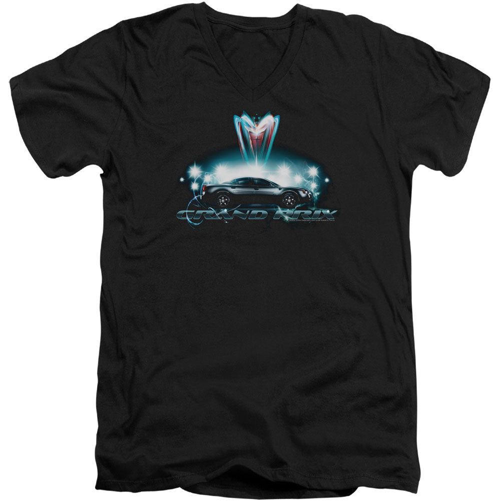 Pontiac Silver Grand Am Adult V-Neck Slim Fit T-shirt Front