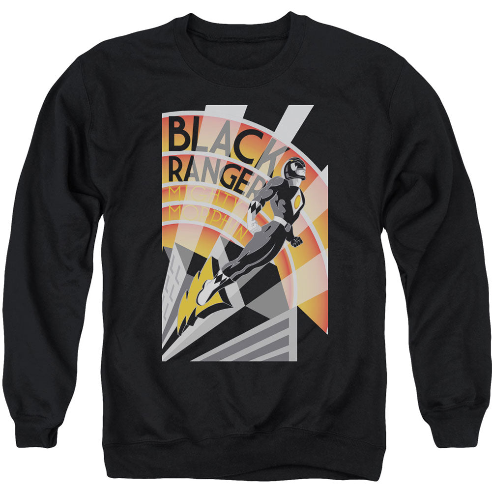 Power Rangers Black Ranger Deco Adult Sweatshirt Front