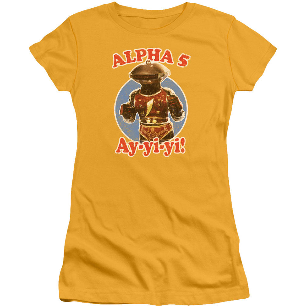 Power Rangers Alpha 5 Cap Sleeve Junior Top Front