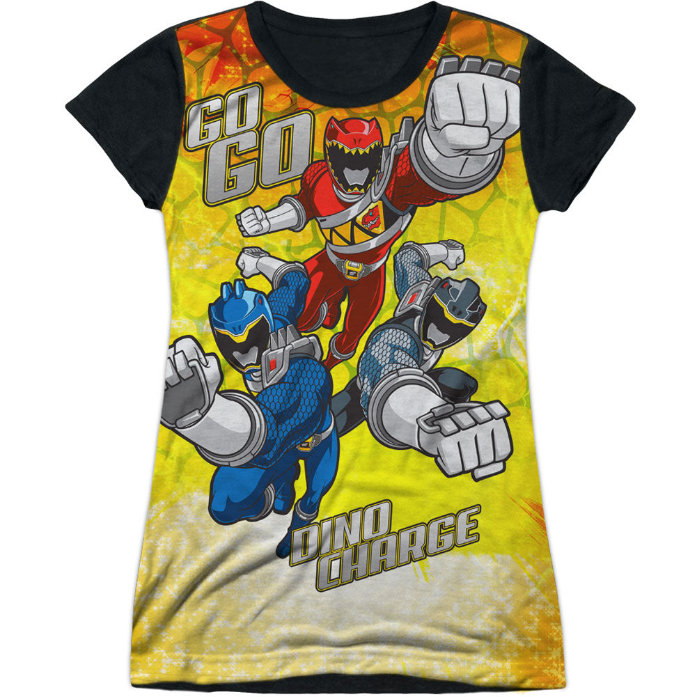 Power Rangers Go Go Dino Charge Sublimation Junior Top Front