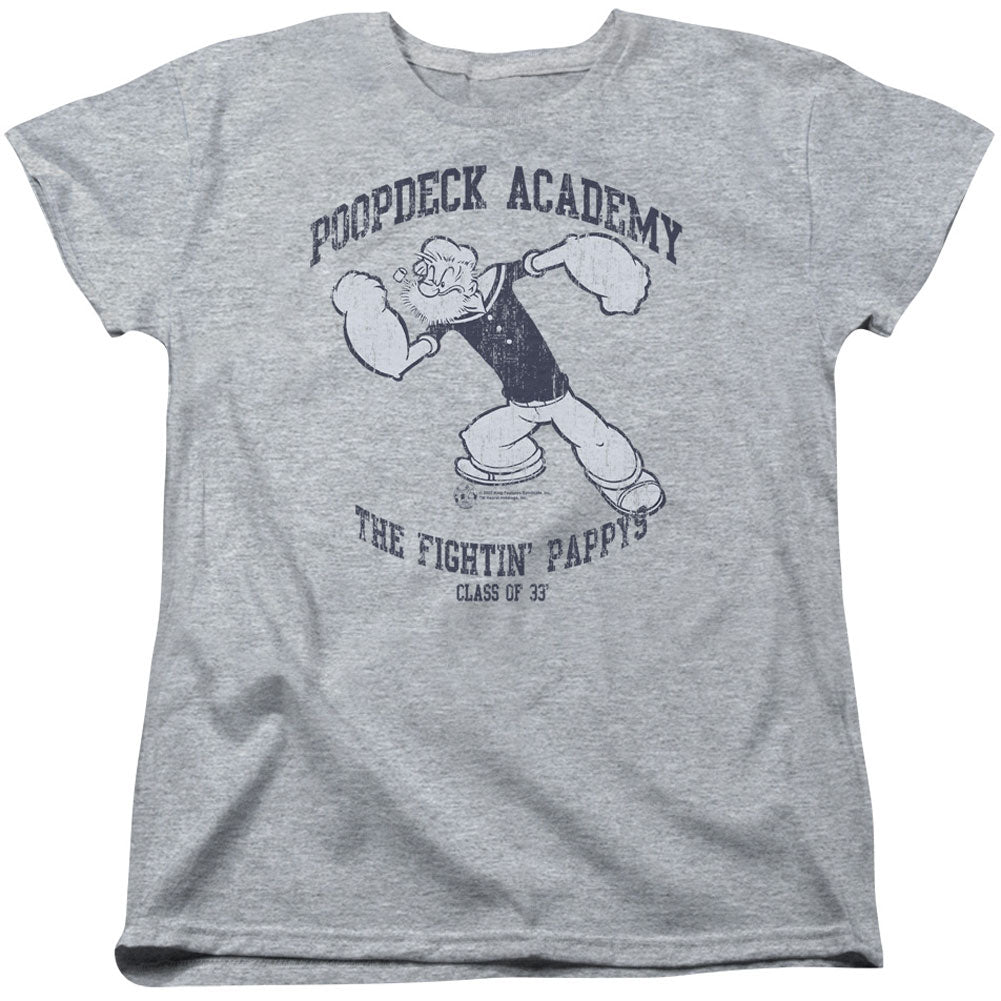 Popeye Poopdeck Academy Womens T-shirt Front