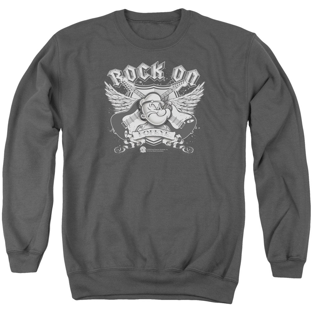 Popeye Rock On Adult Sweatshirt Front