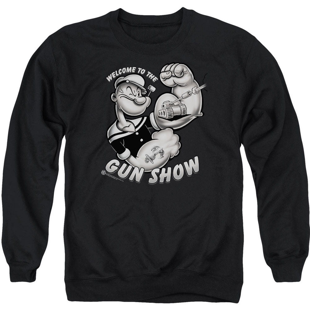 Popeye Gun Show Adult Sweatshirt Front