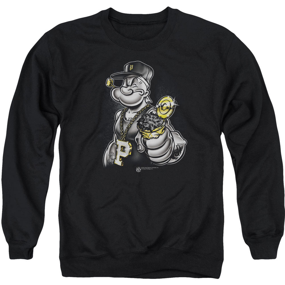 Popeye Get More Spinach Adult Sweatshirt Front