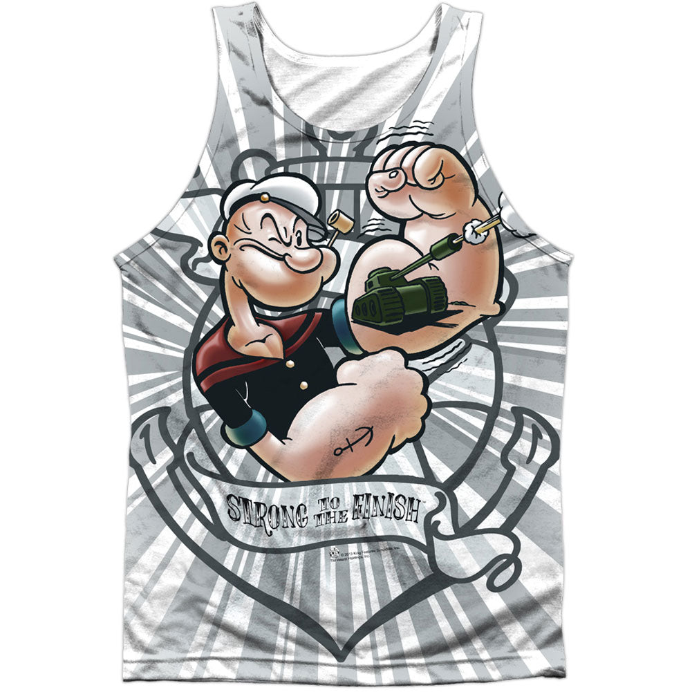 Popeye Anchored 100% Poly Mens Tank Front