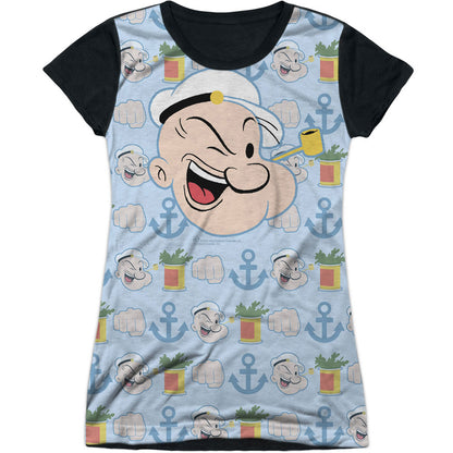 Popeye Symbol Sub Sublimation Junior Top Front