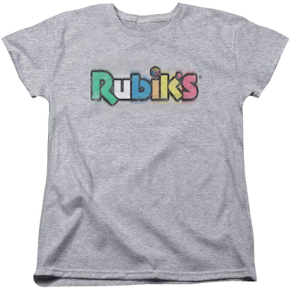 Rubik's Cube Old School Print Womens T-shirt Front