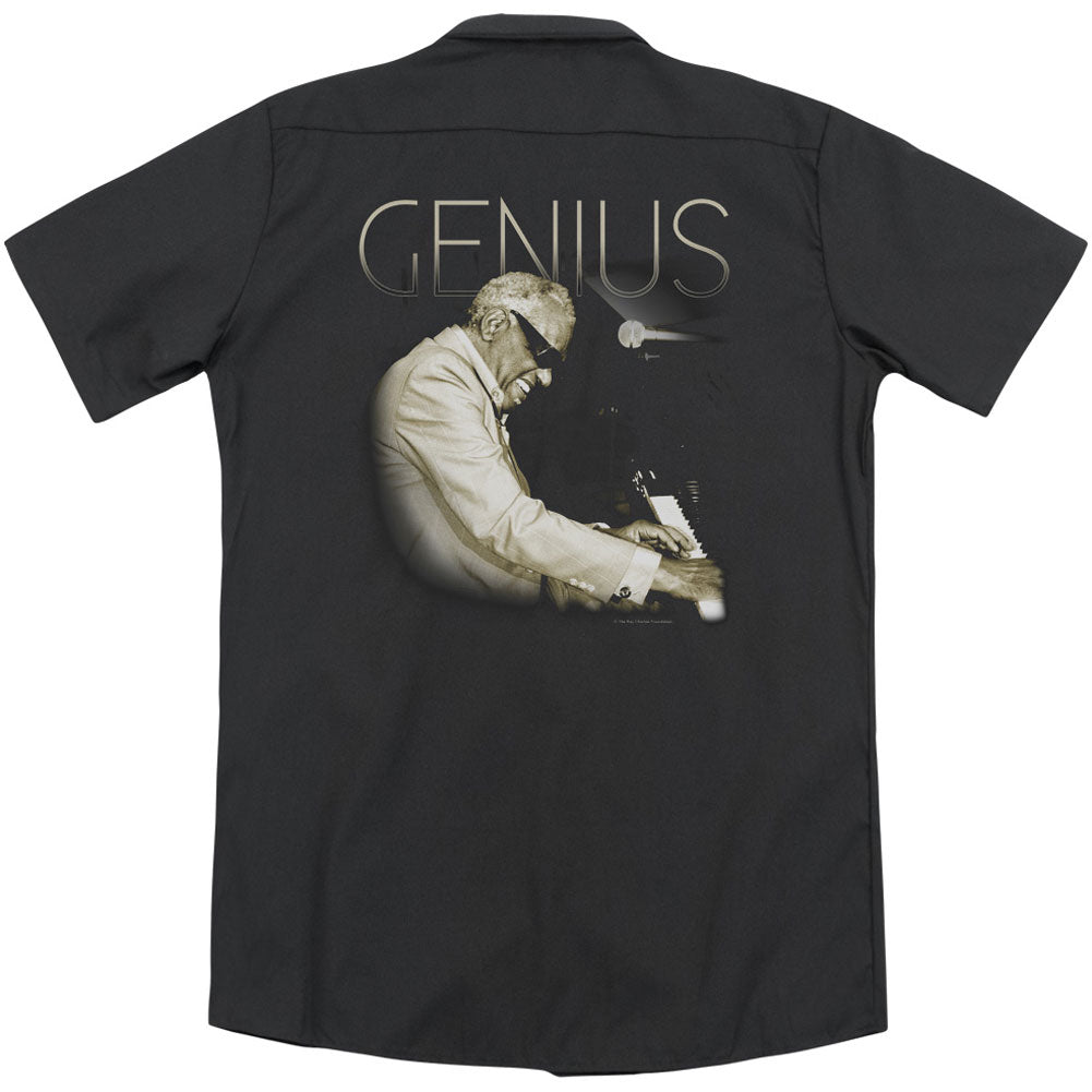Ray Charles Genius(Back Print) Work Shirt Back