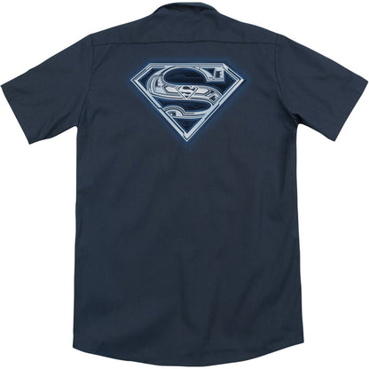 Superman Cyber Shield (Back Print) Workshirt Back