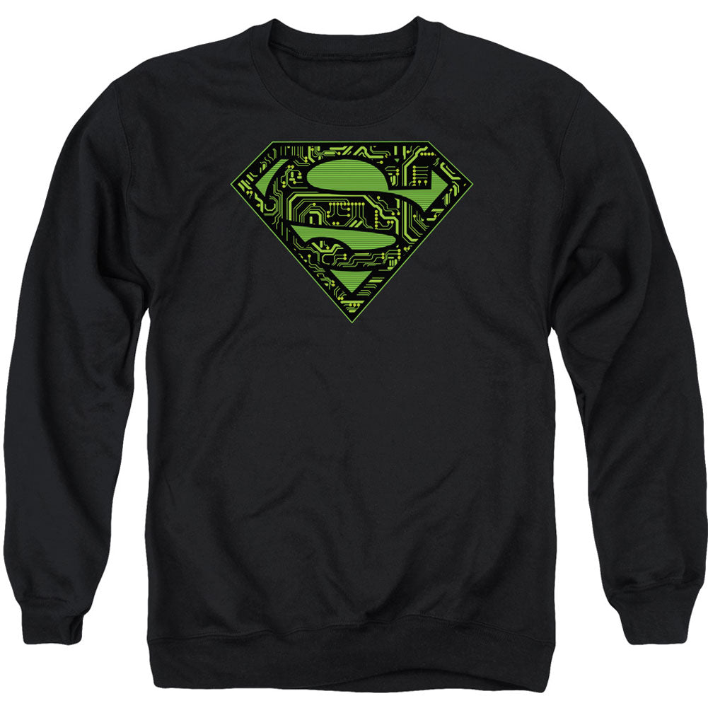 Superman Circuits Shield Adult Sweatshirt Front