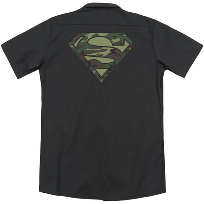 Superman Camo Logo (Back Print) Workshirt Back