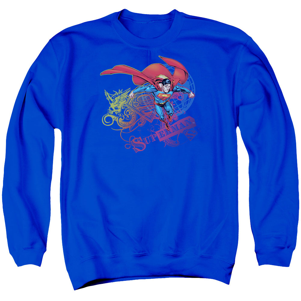 Superman Cool Word Supes Adult Sweatshirt Front