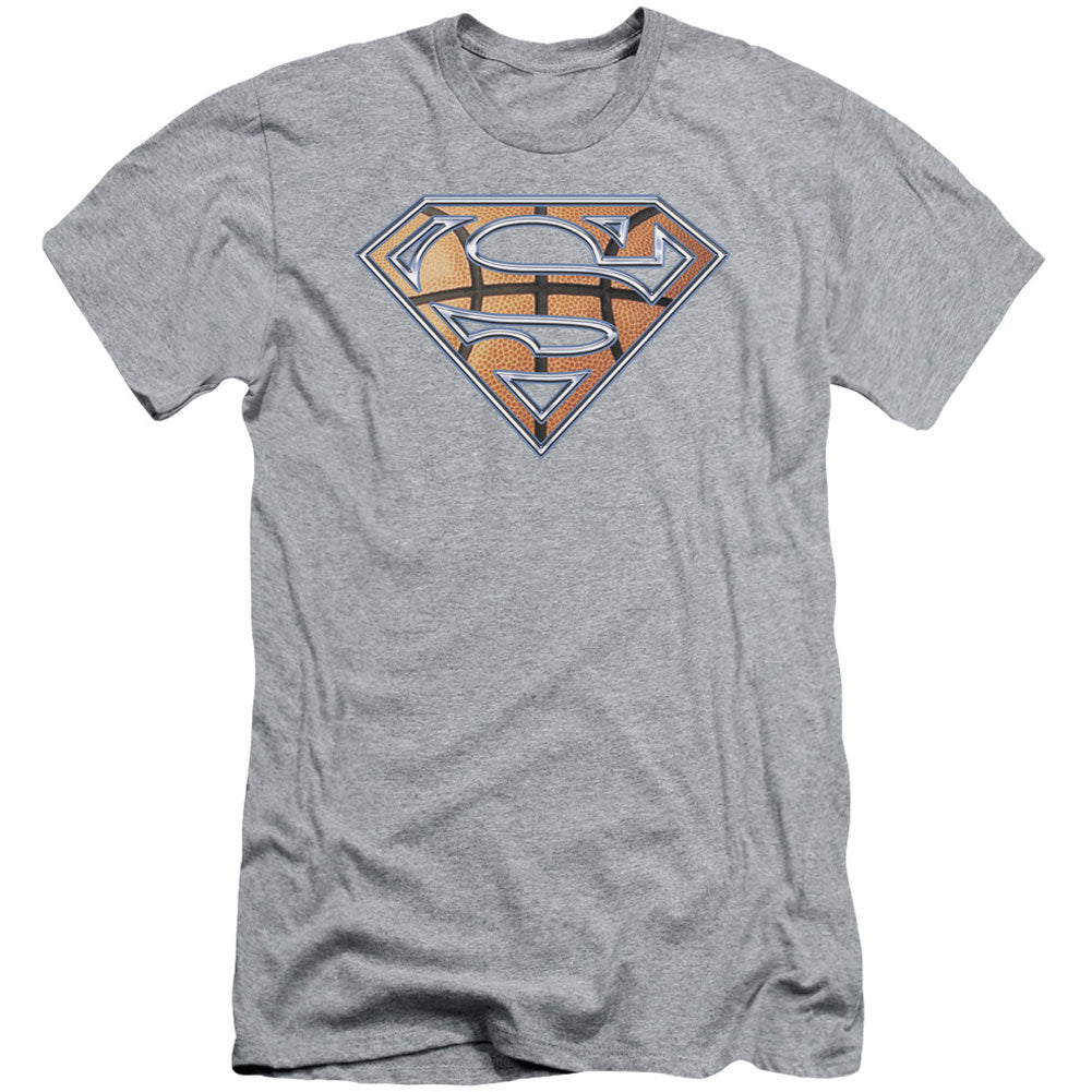 Superman Basketball Shield Adult Slim Fit Slim Fit T-shirt Front