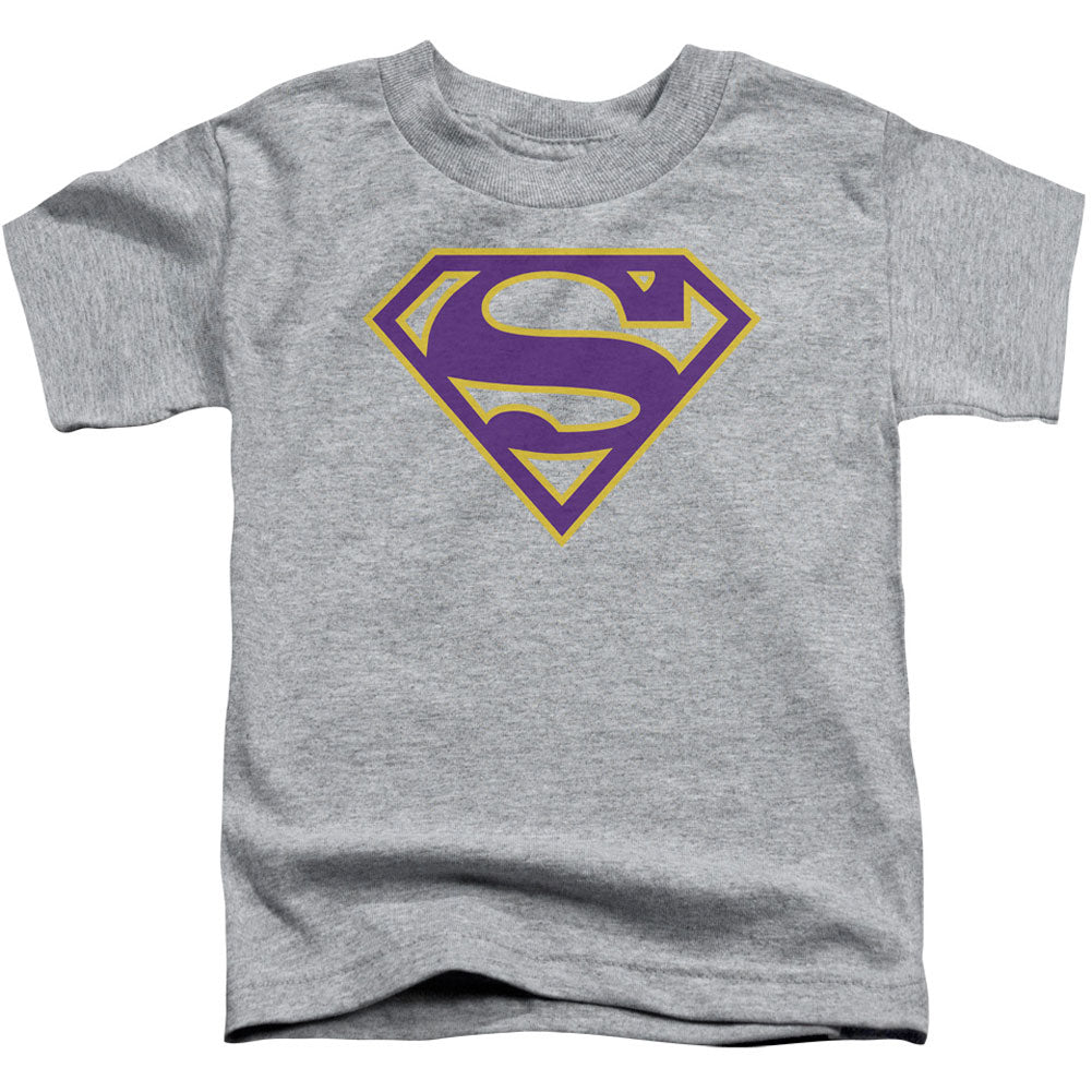 Superman Purple & Gold Shield Toddler Childrens T-shirt Front