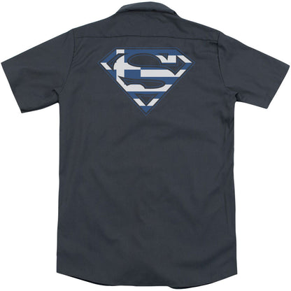 Superman Greek Shield (Back Print) Workshirt Back