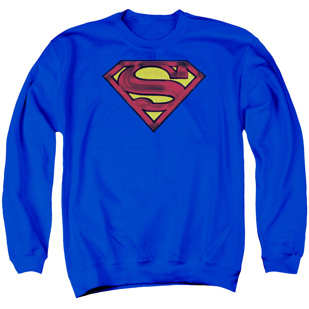 Superman Charcoal Shield Adult Sweatshirt Front