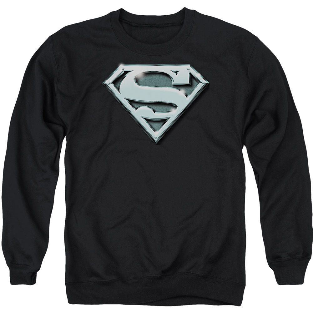 Superman Chrome Shield Adult Sweatshirt Front
