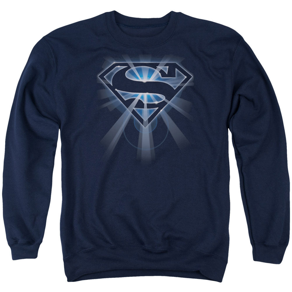 Superman Glowing Shield Adult Sweatshirt Front