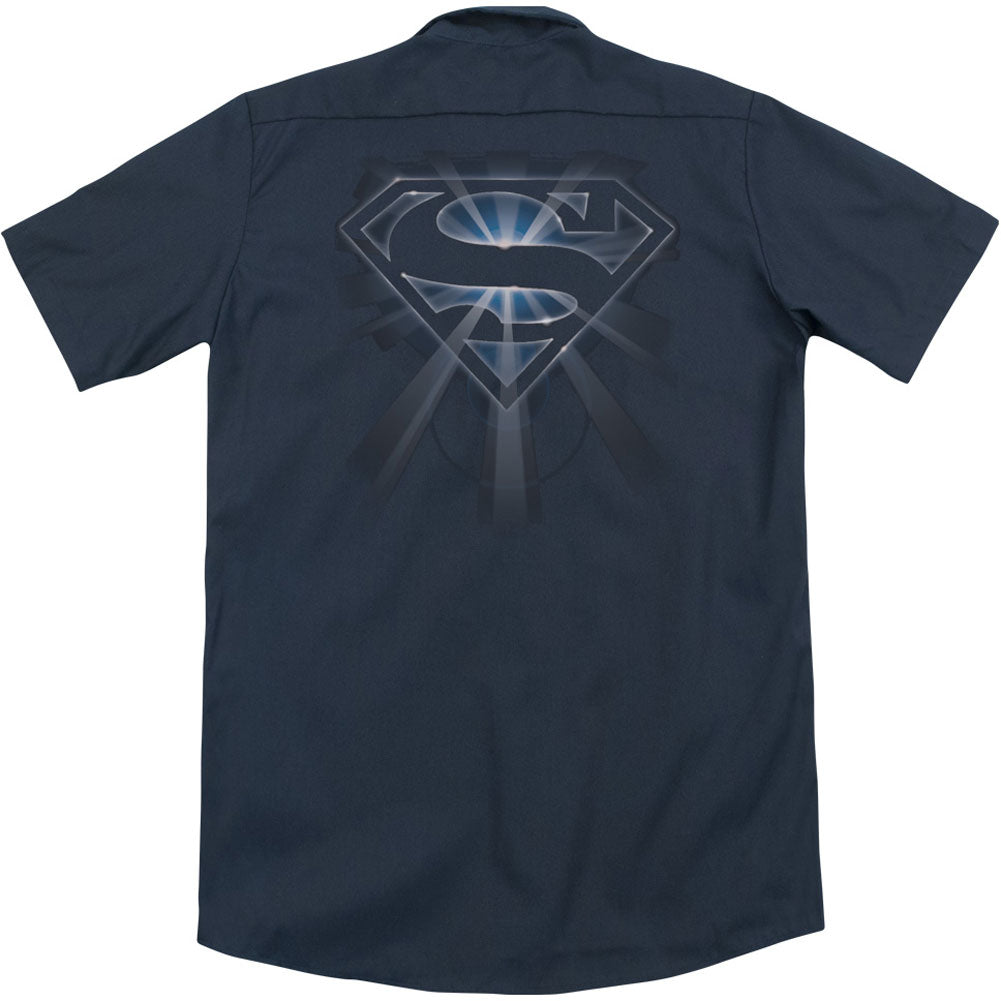 Superman Glowing Shield (Back Print) Workshirt Back