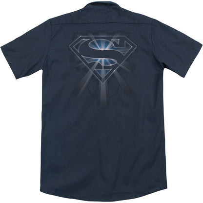 Superman Glowing Shield (Back Print) Workshirt Back