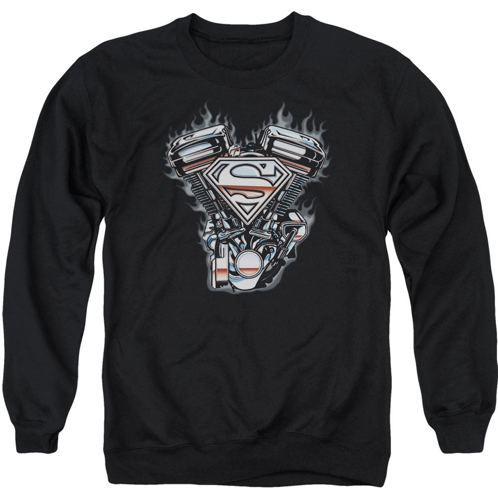 Superman V Twin Logo Adult Sweatshirt Front