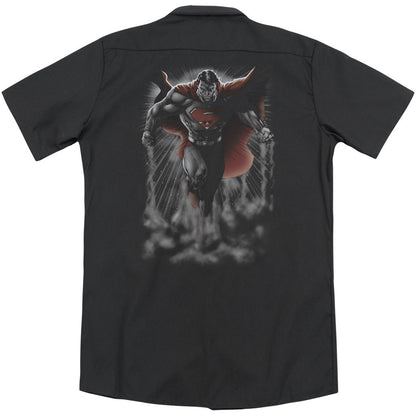 Superman Above The Clouds (Back Print) Workshirt Back