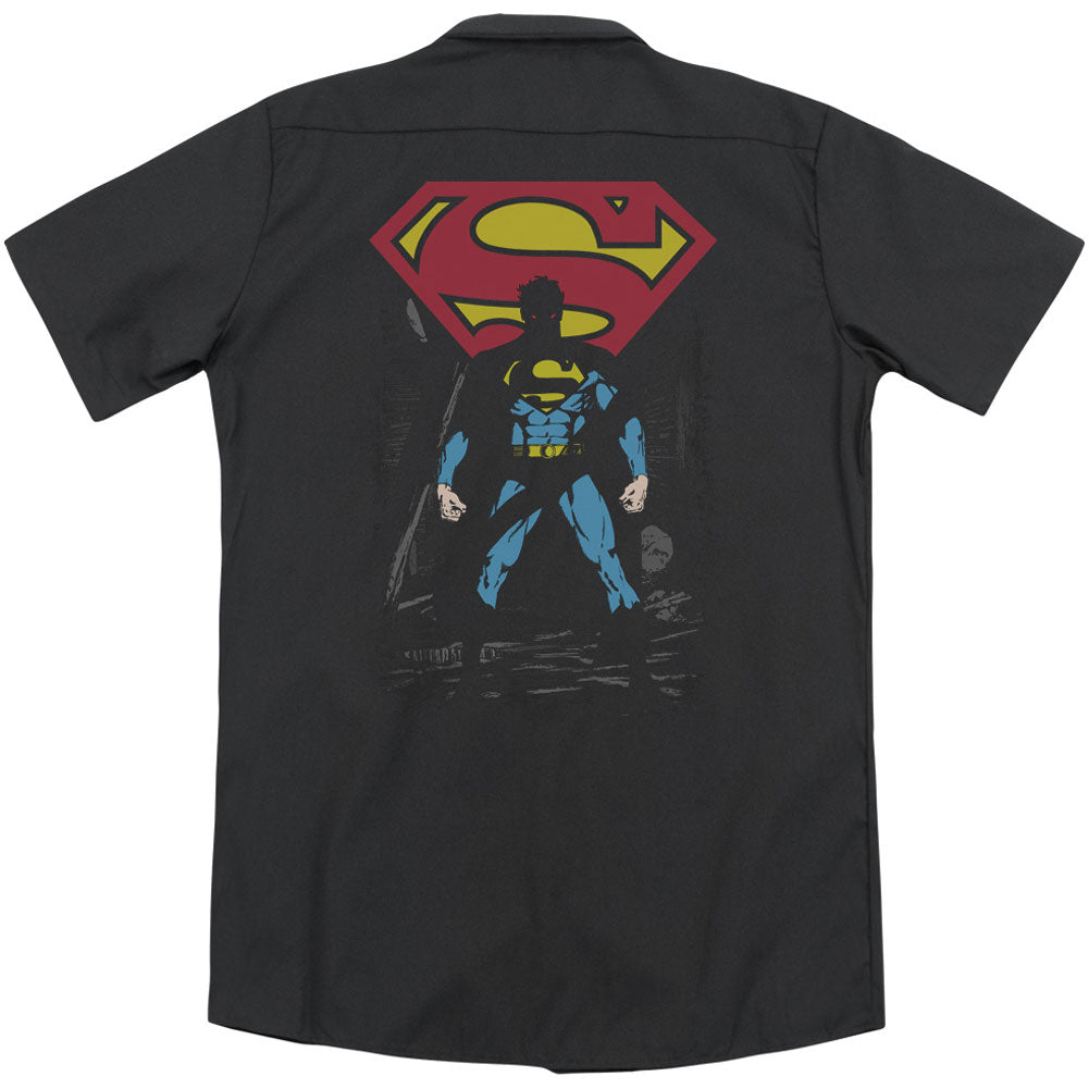 Superman Dark Alley (Back Print) Workshirt Back