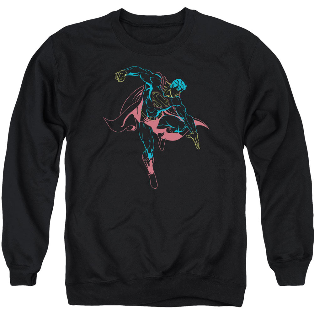 Neon Superman Adult Sweatshirt Front
