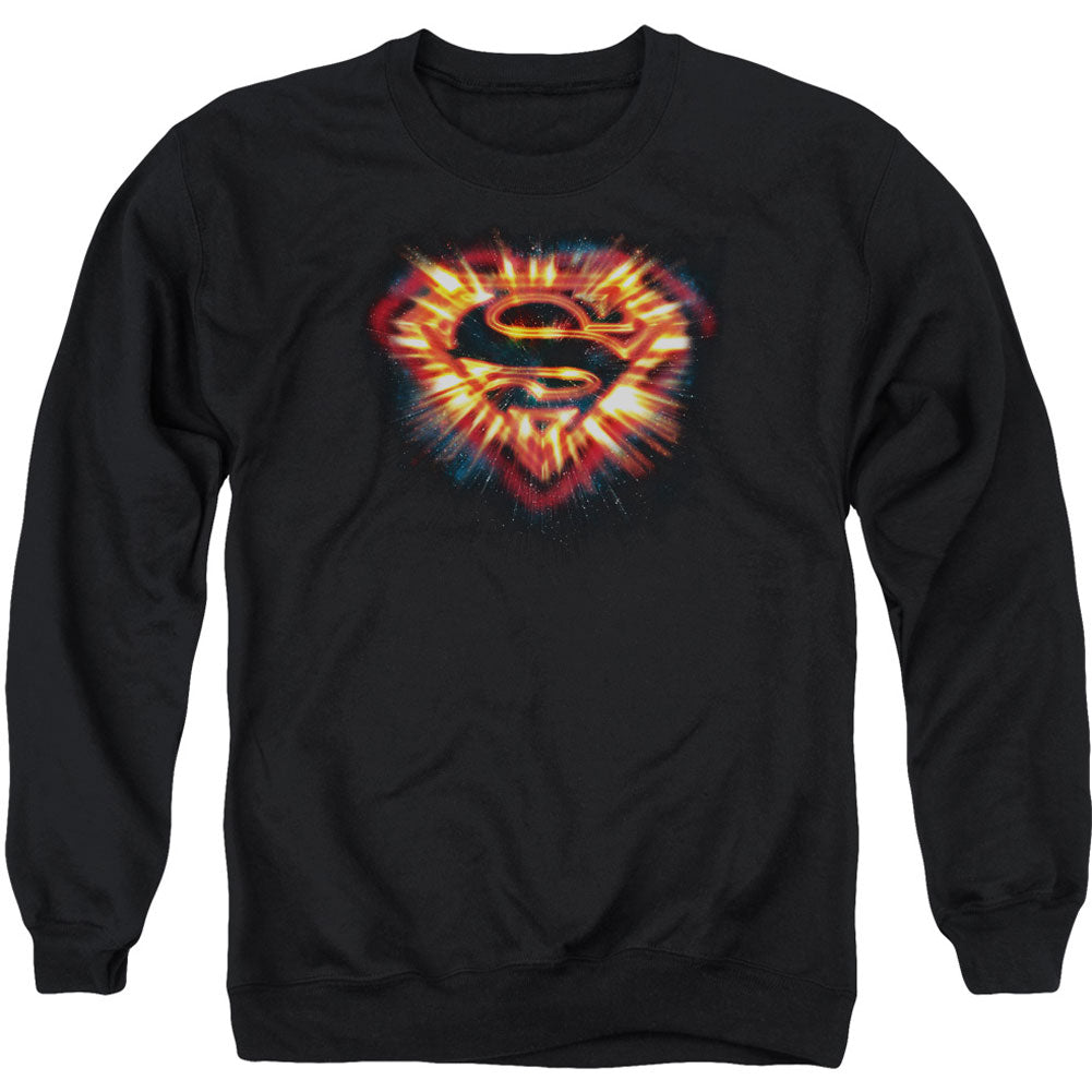 Superman Space Burst Shield Adult Sweatshirt Front
